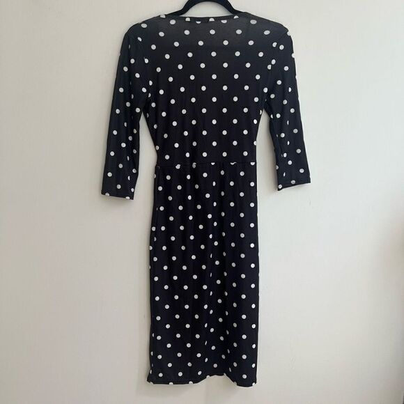 Nasty Gal Women's Polka Dots Plunging Button-Down Slit Dress Black/ White 4 NWT - Picture 2 of 10